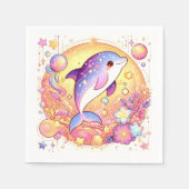 Happy Simple Dolphin Baby Shower Serviette (Vorderseite)