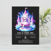 Happy Simple Princess Birthday Einladung (Stehend Vorderseite)