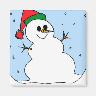 Happy Simple Snowman Magnet