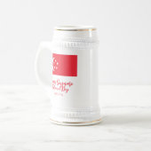 Happy Singapore National Day Singapore Flag Bierglas (Vorderseite Links)