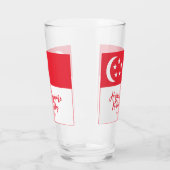 Happy Singapore National Day Singapore Flag Glas (Links)