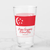 Happy Singapore National Day Singapore Flag Glas (Vorderseite)