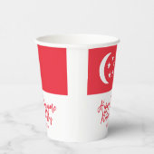 Happy Singapore National Day Singapore Flag Pappbecher (Rechts)