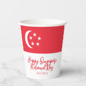 Happy Singapore National Day Singapore Flag Pappbecher (Vorderseite)