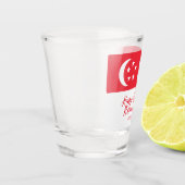 Happy Singapore National Day Singapore Flag Schnapsglas (Links)