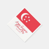 Happy Singapore National Day Singapore Flag Serviette (Ecke)
