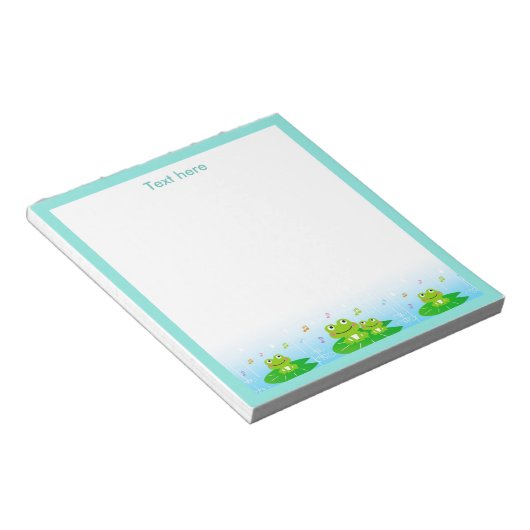 Happy Singing Frogs Simple Notepad Notizblock (angewinkelt)