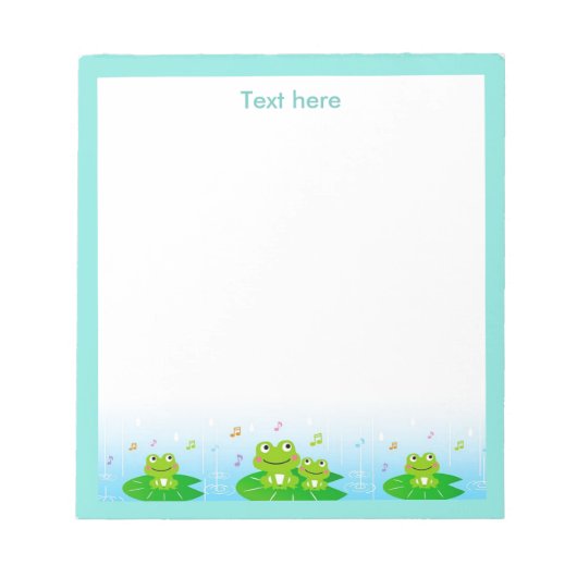 Happy Singing Frogs Simple Notepad Notizblock (Vorderseite)
