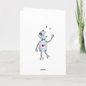 Happy Singing Robot Birthday Karte (Rückseite)