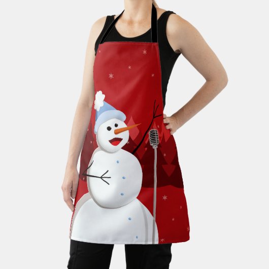 Happy Singing Snowman Weihnachten Schürze (InSitu)