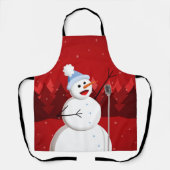 Happy Singing Snowman Weihnachten Schürze (Vorderseite)