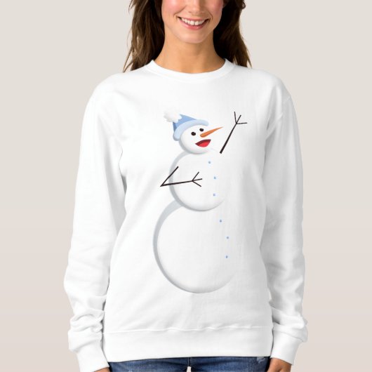 Happy Singing Snowman Weihnachten Sweatshirt (Vorderseite)