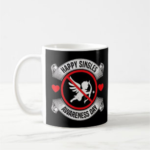 Happy Single Awareness Day Anti Cupid Anti-Valent Kaffeetasse