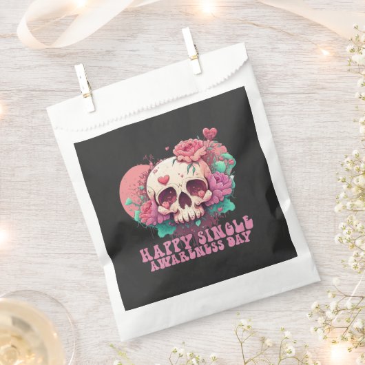 Happy Single Awareness Day Valentines Skull Geschenktütchen (Ausgeschnitten)