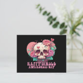Happy Single Awareness Day Valentines Skull Postkarte (Stehend Vorderseite)