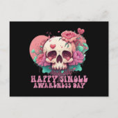 Happy Single Awareness Day Valentines Skull Postkarte (Vorderseite)