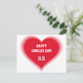Happy Single Day Cards Postkarte (Stehend Vorderseite)