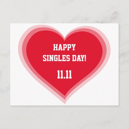 Happy Single Day Cards Postkarte (Vorderseite)