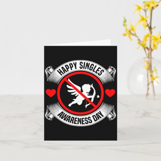 Happy Singles Awareness Day Anti-Kau- Anti-Valenti Karte (Gelbe Blume)