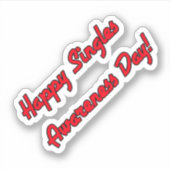 Happy Singles Awareness Day Text Design Aufkleber (Vorderseite)