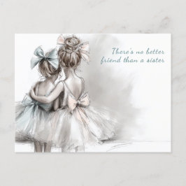 Happy Sister Day Grußkarte - Pastellmode Feiertagspostkarte