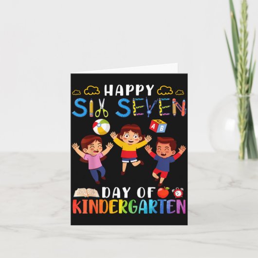 Happy Six Seven Day Of Kindergarten Student Back T Karte (Vorderseite)