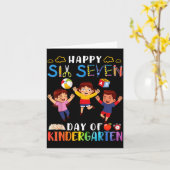 Happy Six Seven Day Of Kindergarten Student Back T Karte (Gelbe Blume)