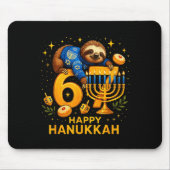 Happy Six Seven Hanukkah Funny Meme Menorah Sloth Mousepad (Vorne)