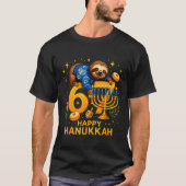 Happy Six Seven Hanukkah Funny Meme Menorah Sloth T-Shirt (Vorderseite)