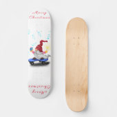 Happy Skater Gnome mit Geschenken Skateboard Weihn (Vorderseite)
