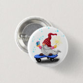 Happy Skater Gnome mit Geschenken und Sparkler But Button (Vorne & Hinten)