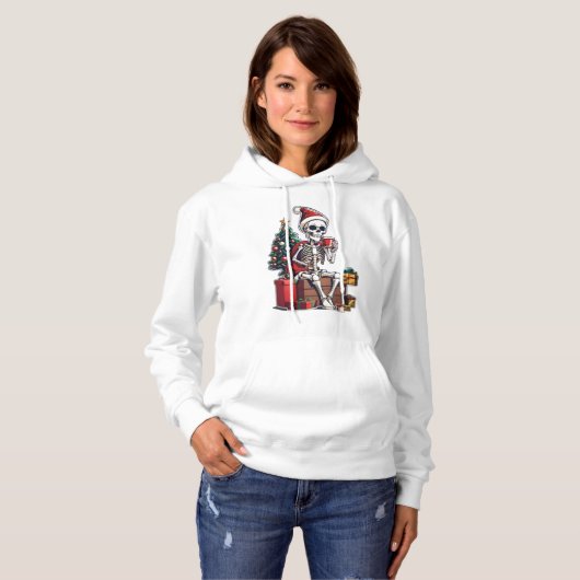 Happy Skeleton Christmas Hoodie (Vorne ganz)