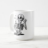 Happy Skeleton Coffee Break Kaffeetasse (Vorderseite Links)