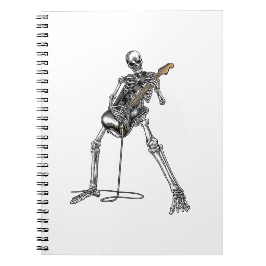 Happy Skeleton Gitarre Typ Spooky Halloween Notizblock (Vorderseite)
