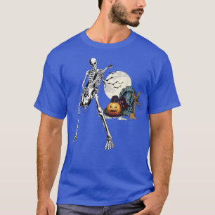 Happy Skeleton Gitarre Typ Spooky Halloween Rock B T-Shirt