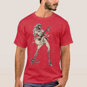 Happy Skeleton Gitarre Typ Spooky Halloween Rock B T-Shirt