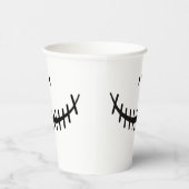 Happy Skeleton Lächeln Schwarz-Weiß Halloween Pappbecher (Rechts)