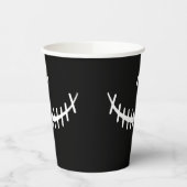 Happy Skeleton Smile Black and White Halloween Pap Pappbecher (Links)