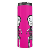 Happy Skelette mit Blume Thermosbecher (Rückseite)