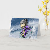 Happy Ski Birthday Karte (Gelbe Blume)