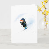 Happy Skiing Birthday Karte (Gelbe Blume)