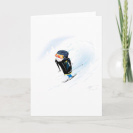 Happy Skiing Birthday Karte