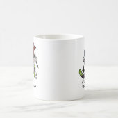 Happy Skiing Snowman Wooly Hat Weihnachts-Cartoon Kaffeetasse (Mittel)