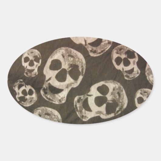 Happy Skulls Ovaler Aufkleber (Vorderseite)