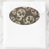 Happy Skulls Ovaler Aufkleber (Tasche)