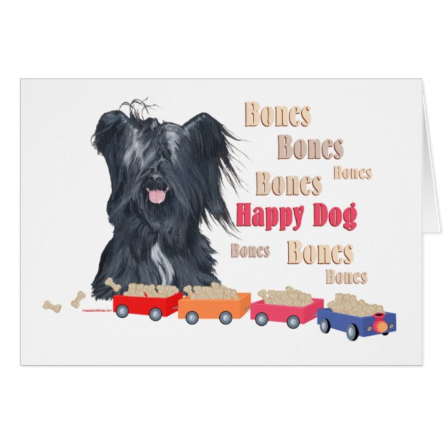 Happy Skye Terrier - Knochen! (Vorderseite (Horizontal))