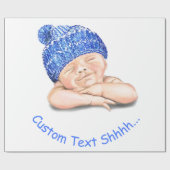 Happy Sleeping Baby Wrapping Papier Ihr Textname Geschenkpapier (Flach)