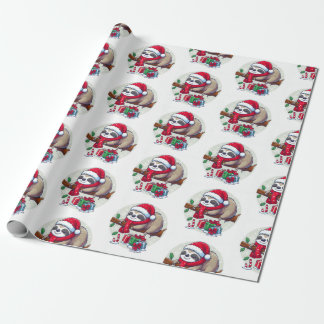 Happy Sleepy Christmas Sloth Geschenkpapier