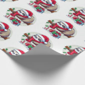 Happy Sleepy Christmas Sloth Geschenkpapier (Ecke)