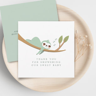 Happy Sloth Baby Dusche Danke Karte